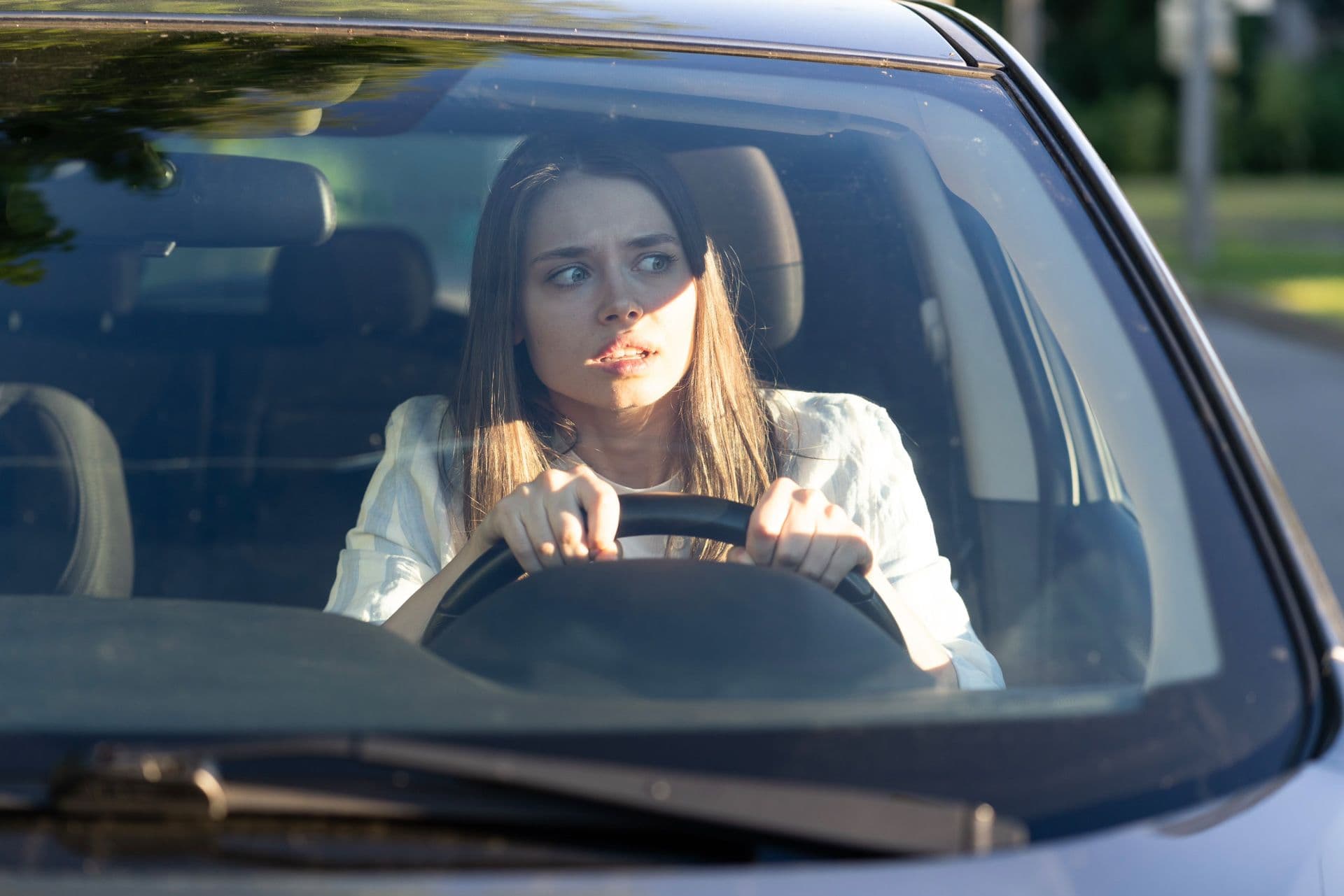 girl in car